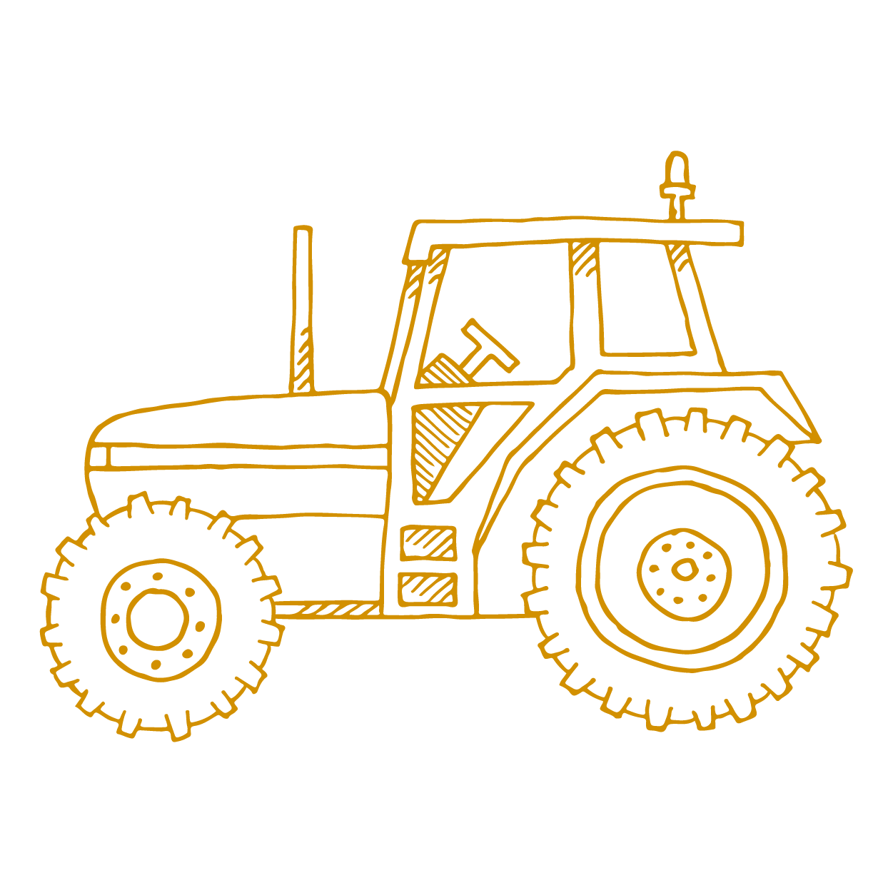 The Cornish Oven Gold Line Illustrations_Tractor
